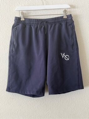 Vanquish VQ Navy Athletic Shorts with Zipper Pockets Mens size Large